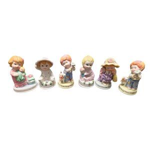 Set Of 6 Vintage Little Girl & Boy Themed Porcelain Figurines